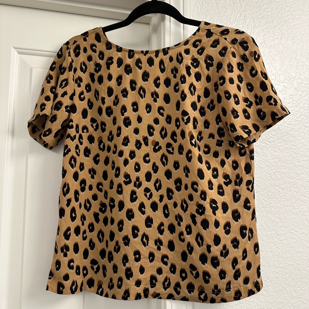 A New Day Tan and Black Animal Print Top